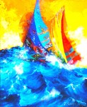 R&eacute;gates &agrave; Groix - 20F (73x60 cm)