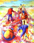 Les p&ecirc;cheurs de Morlaix - 25F (81x65 cm