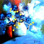 Hennebont en fleurs - (60x60 cm)